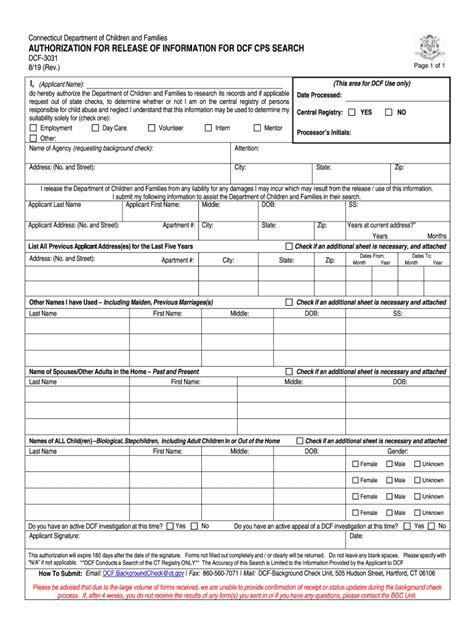 dcf forms ct